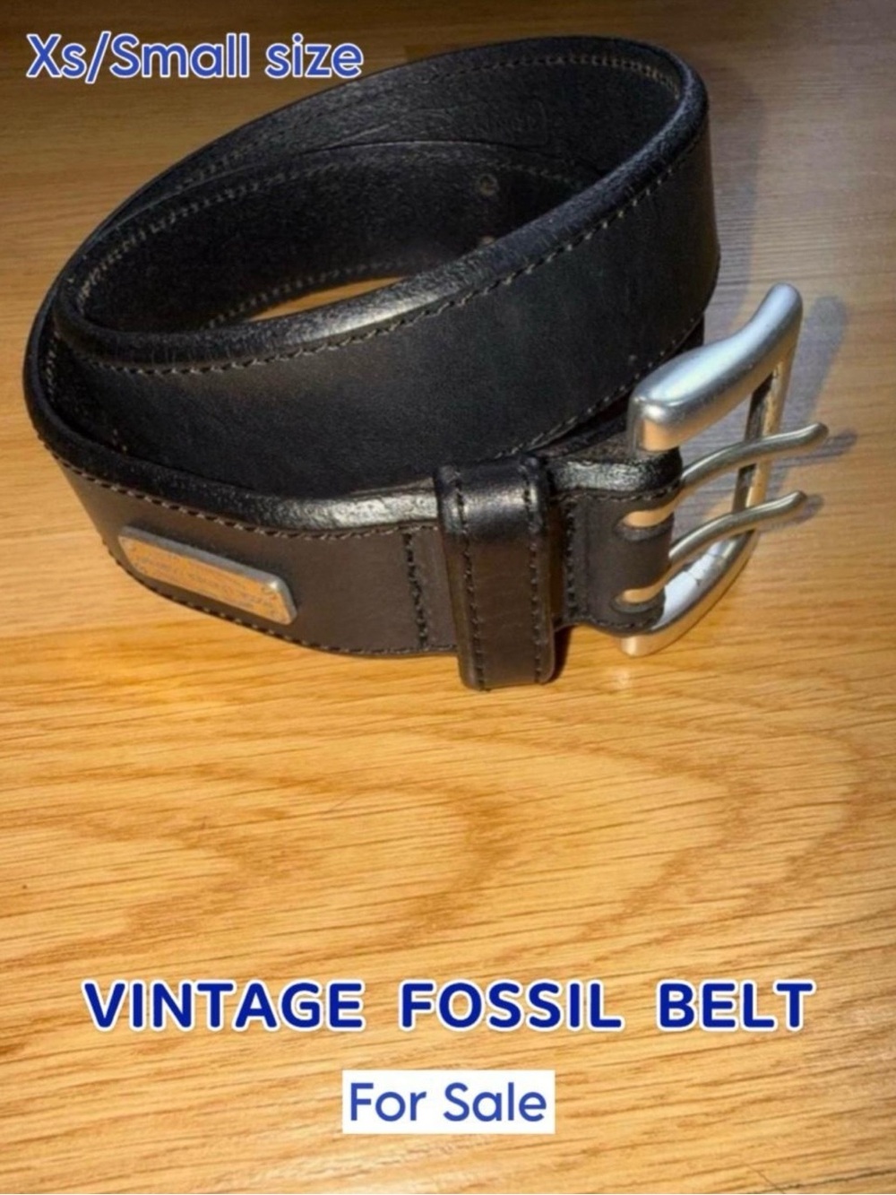 Fossil Black Leather Belt For Women-Xs/Small size